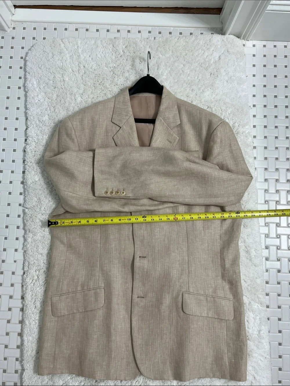 Classic Beige Linen Blazer Martin Gordon  - Linen  Three-Button Sport 100%